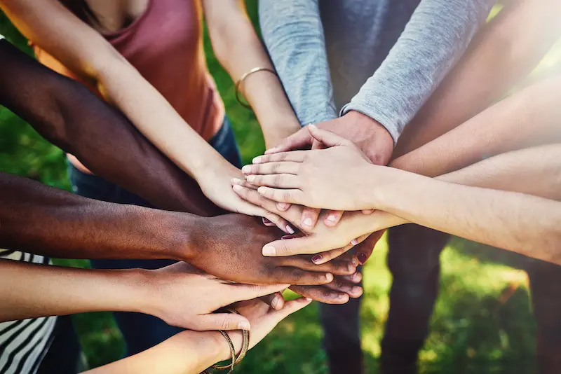 group of hands together