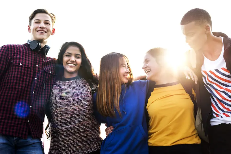 teens smiling